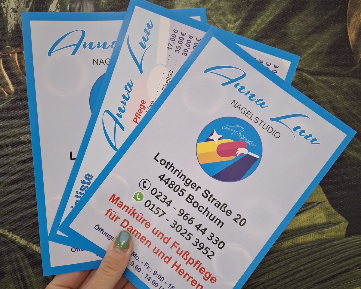 Gestaltete Flyer mit Preisliste im Digitaldruck