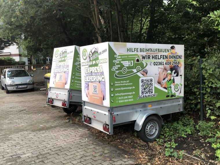 Express Lieferung – Werbeanhänger, beidseitig bedruckt