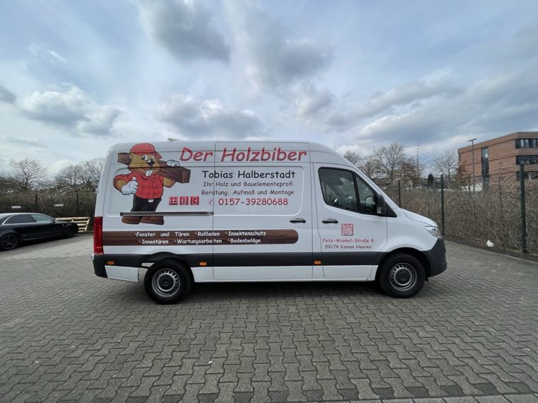 Der Holzbiber – Fahrzeugbeschriftung Sprinter