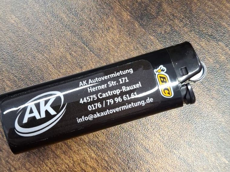 AK Autovermietung &ndash; Kugelschreiber mit Kontaktdaten