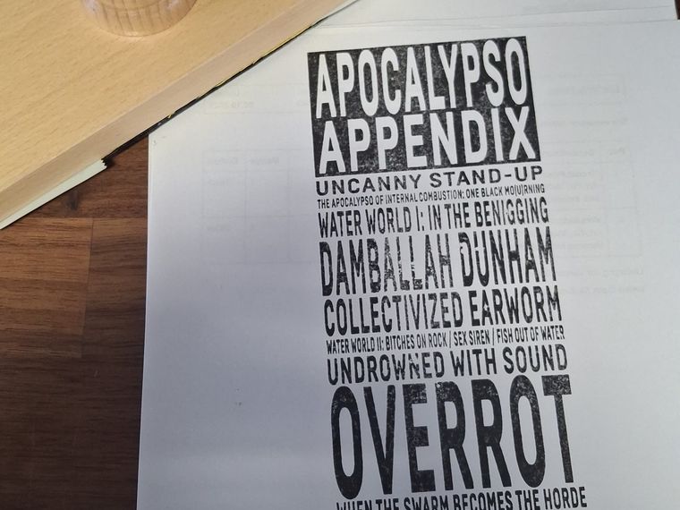Apocalypso Appendix &ndash; Typografisches Plakat