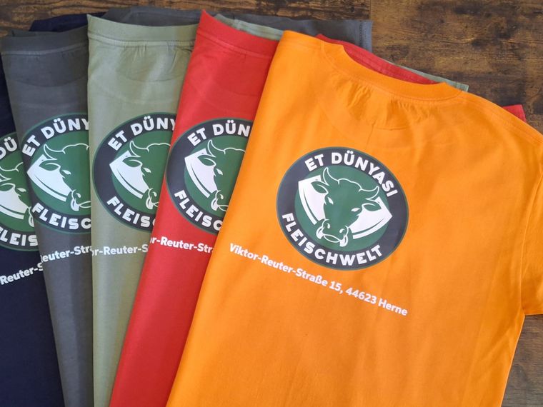 Et Dünyasi Fleischwelt &ndash; T-Shirts mit Logo und Adresse