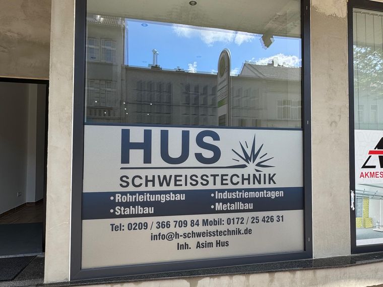 HUS Schweisstechnik &ndash; Schaufensterbeschriftung