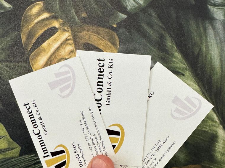 ImmoConnect &ndash; Visitenkarten mit Goldprägung
