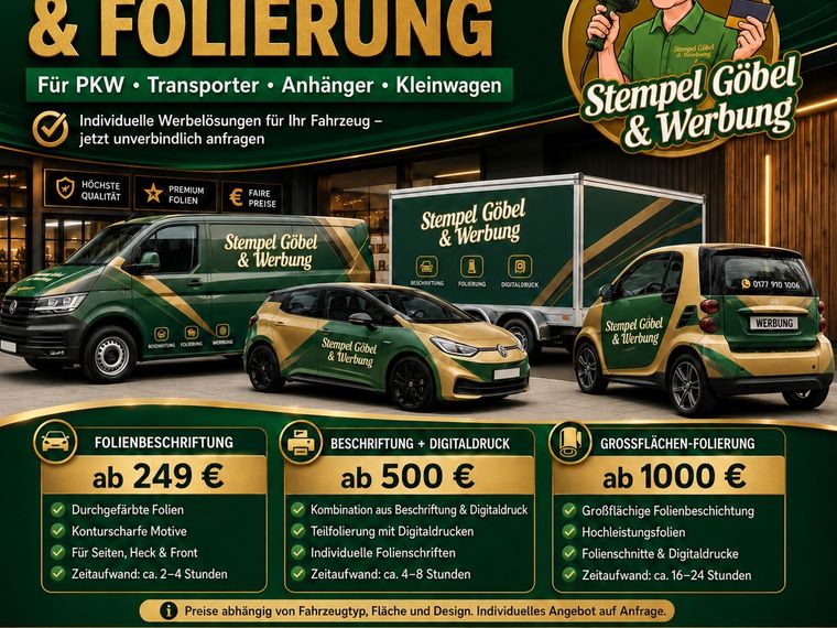 Stempel Göbel &ndash; Werbeplakat Fahrzeugbeschriftung