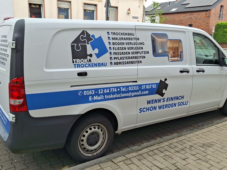 Troka Trockenbau &ndash; Seitenbeschriftung mit Leistungen
